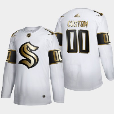 Seattle Kraken Custom Men's Adidas White Golden Edition Limited Stitched NHL Jersey